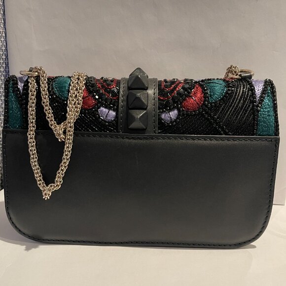 Valentino Garavani Beaded & Embroidered Rockstud Glam Lock Bag - Preowned - Picture 2 of 13
